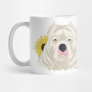 White American Bully with Sunflowers Mug